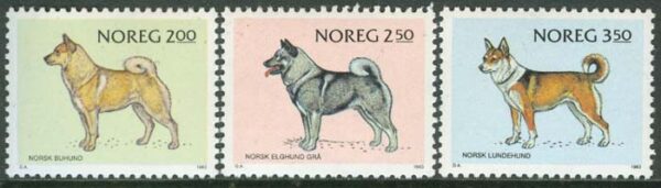 Norge - F  913-915 Hundar bla Norsk Buhund, 3 kpl **