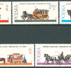 Polen – M 2721-2722, 2724-2726 Hästar med Vagnar från Warsawa, 5 olika **