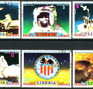 Liberia – M  835-840 A Månfllygningen med Apollo 16, 6 kpl stpl