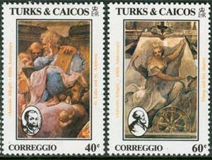 Turks & Caicos Islands – M  694-697 Påsk 1984 – Konst-Correggio, 4 kpl **