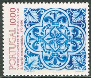 Portugal – M 1582 Konst – Kakel – Azulejos 500 år VIII, 1 kpl **