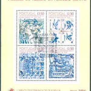 Portugal – M BL  42 Konst – Kakel – Azulejos 500 år, fint Block