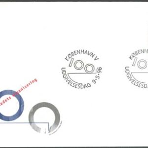 Danmark – FDC 1996-05-09 – Arbetsgivareföreningen 100 år, märke kpl Vinjett 1