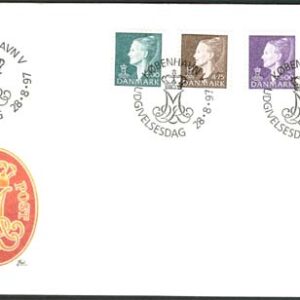 Danmark – FDC 1997-08-28 – Drottning Margrethe – Typ IV, 4 kpl Vinjett 1