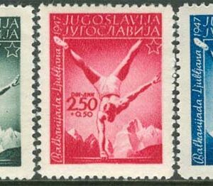 Jugoslavien – M  524-526 Balkanspelen 1947 i Ljubljana, serie 3 kpl *