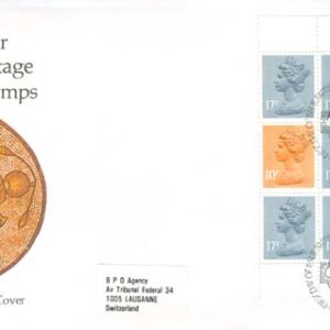 England – FDC 1984-09-04 – Drottning Elisabeth II, fint 9-Block ur Häfte