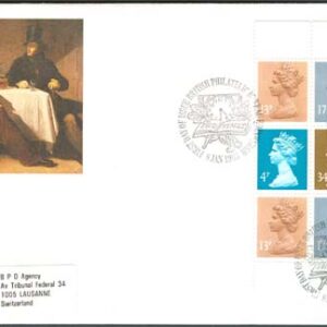 England – FDC 1985-01-08 – Drottning Elisabeth II, fint 9-Block ur Häfte