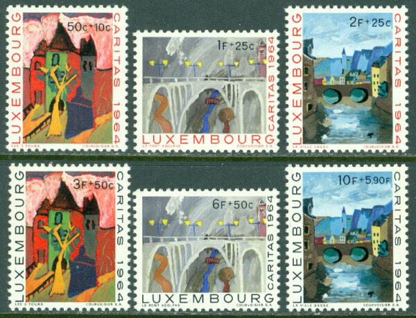 Luxemburg - M  703-708 Caritas 1964 - Barnteckningar, 6 kpl **