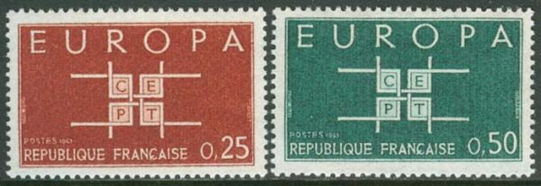 Frankrike - M 1450-1451 Europa CEPT 1963, fin serie 2 kpl **