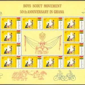 Ghana – M  220-222 Scouting 50 år i Ghana, 3 st Miniark kpl **