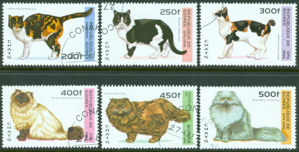 Guinea - M 1603-1608 Kattraser, 6 kpl stpl