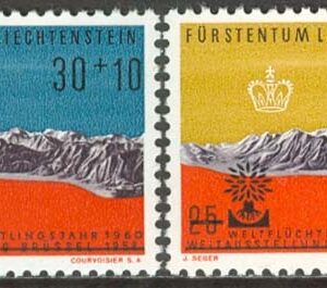 Liechtenstein – M  389-390 Världsflyktingåret 1959-60, 2 kpl **