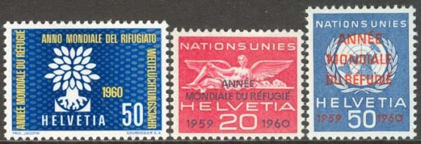Schweiz - M  694, 31-32 Världsflyktingåret 1959-60, 2 utg 3 kpl **
