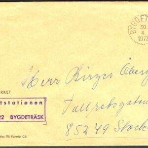 PS-brev Bygdeträsk 30/4-73 Sistadagsstämpel