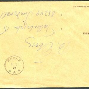 PS-brev Mora 2 A 1/12-72 Förstadagsstämpel