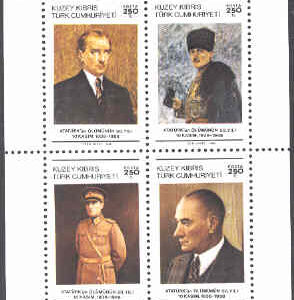 Turk. Cypern – M BL   6 Kemal Atatürk död 50 år, Block **