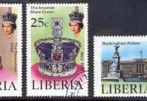 Liberia – M 1068-1070 A Kröning av Elisabeth II 25 år, serie 3 kpl