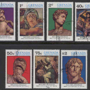 Grenada Grenadines – M  709-715 Konst, Michelangelos födelse 500 år, 7 kpl
