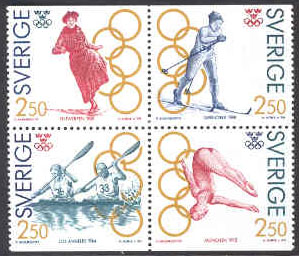 Sverige – F 1697-1700 (HBL) Olympiskt guld I, 4-block kpl **
