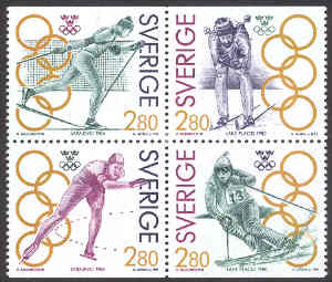 Sverige – F 1722-1725 Olympiskt guld II, 4-block kpl **