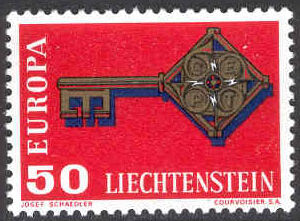 Liechtenstein – M  495 Europa CEPT 1968, nyckel, 1 kpl**
