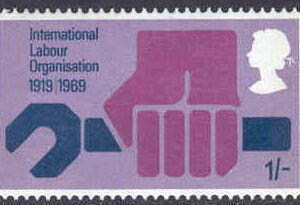 England – M  513 Int. arbetarorganisationen ILO 50 år, 1/- **