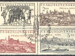 Tjeckoslovakien – M  630-633 Frimärksutställning Prag (I), 4-bl kpl