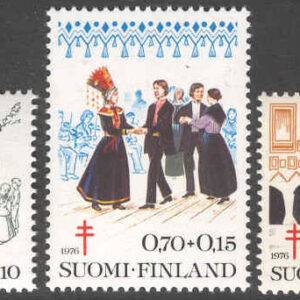 Finland – F  793-795 Antituberkulos 1976 Bröllopstradition, 3 kpl **