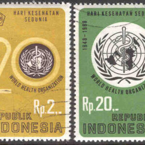 Indonesien – M  603-604 Världshälsoorganisationen WHO, 2 kpl stpl