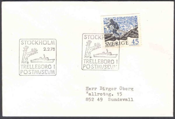 Stockholm 2.2.73 - Trelleborg i Postmuseum