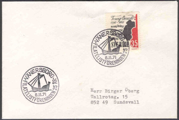 Vänersborg 6.11.71 Filatelistföreningen 25 år