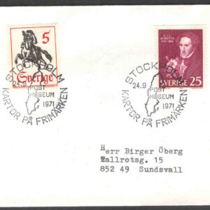 Stockholm 24.9 1971 Postmuseum  – Kartor på frimärken