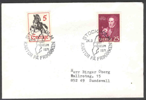 Stockholm 24.9 1971 Postmuseum  - Kartor på frimärken