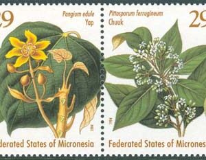 Micronesien – M  365-368 Flora. 4-strip kpl **