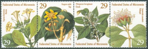 Micronesien - M  365-368 Flora. 4-strip kpl **