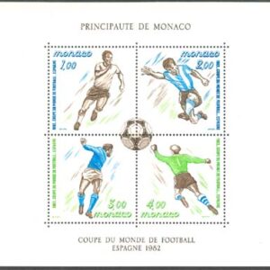 Monaco – M BL  20 VM i Fotboll i Spanien 1982, fint Block **