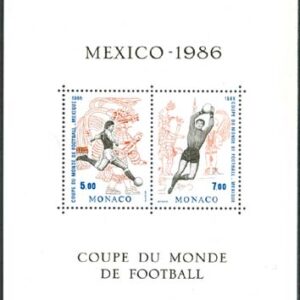 Monaco – M BL  33 VM i Fotboll i Mexico 1986, block kpl **