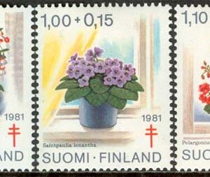 Finland – F  887-889 Antituberkulos 1981 Blommor, 3 kpl **