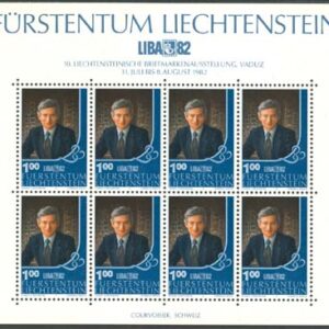 Liechtenstein – M  797-798 Prinsparet Hans-Adam & Marie, Miniark **