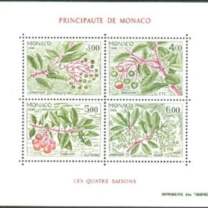 Monaco – M BL  34 De fyra årstiderna, smultronträd, block kpl **