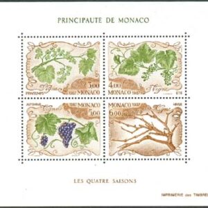 Monaco – M BL  36 De fyra årstiderna, vinranka, block kpl **