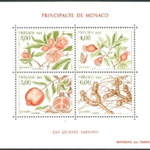 Monaco – M BL  42 De fyra årstiderna, granatäpple, block kpl **