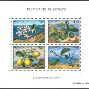 Monaco – M BL  49 De fyra årstiderna, citronträd, block kpl **