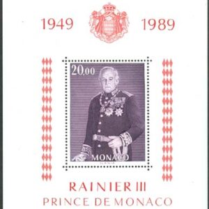 Monaco – M BL  43 Furst Rainier III 40 år på tronen, fint Block **