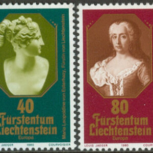 Liechtenstein – M  741-742 Europa CEPT 1980 Kända Personer, 2 kpl **