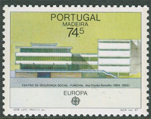 Madeira – M  115 Europa CEPT 1987 Byggnader, märke kpl **