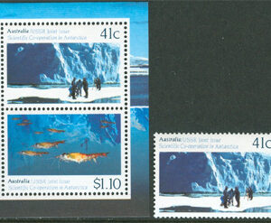 Australien – M 1215-1216 BL 11 Samarbete med Sovjet i Antaktis, 2 + Block kpl **