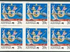 Australien – M MH 0-59 Leva Tillsammans, Häfte med 10 märken **