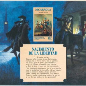 Nicaragua – M BL  85 Amerika fritt 200 år – Hästar, Block **