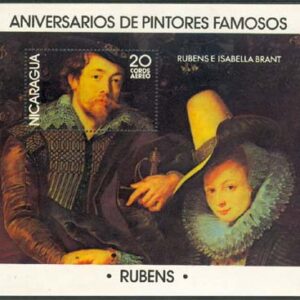 Nicaragua – M BL 103 Kostnärers födelsedagar bla Rubens, Block **